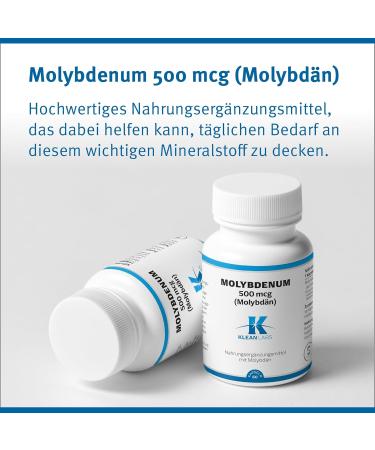 Klean Labs Molybdenum 500mcg - Vegan High-Dose Capsules | Non-GMO Amino Acid Metabolism Support - 60 Count - Buy Online on GoSupps.com