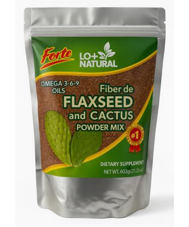 Linaza con Nopal Forte 8 oz 100% Natural Flaxseed & Nopal Cactus Powder Fiber-Rich Digestive Support Ground Blend Dietary Supplement Vegan & Non-GMO 8 Ounce (Pack of 1)