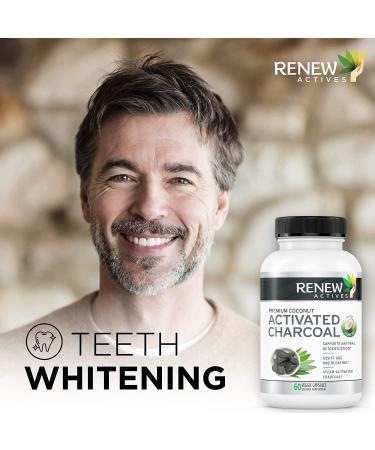 Organic Coconut Activated Charcoal Capsules - 60 ct. Made in USA for Digestive Support and Teeth Whitening - Buy Online on GoSupps.com