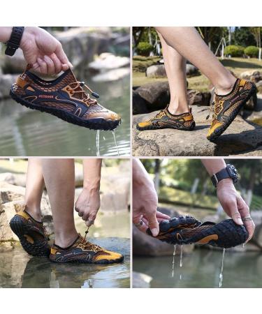 Men's Aqua Shoes | Fast-Drying Water Shoes for Kids & Adults | Non-Slip & Barefoot Beach Footwear - EU 41 Brown - Buy Online on GoSupps.com