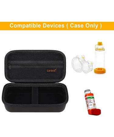 Canboc Hard Carrying Case for Asthma Inhaler & Spacer - Travel Inhaler Case for Adults & Kids - Black Large - Buy Online on GoSupps.com