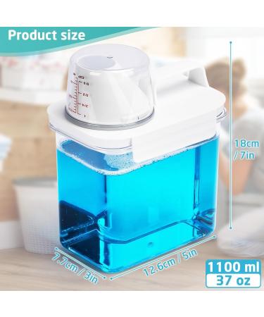 1100ml Airtight Detergent Dispenser with Measuring Cup - Transparent Powder Washing Container - Buy Online on GoSupps.com