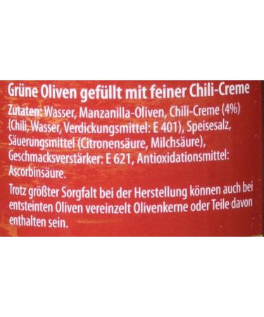 Feinkost Dittmann Green Olives Filled with Chili Cream - Pack of 8 (8 x 85g) | Gourmet International Shipping - Buy Online on GoSupps.com