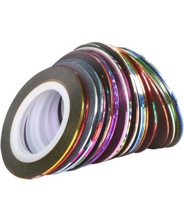 Ancllo 30 Color Mixture Nail Art Decoration Stickers - DIY Striping Tape for Perfect Nail Tips - Buy Online on GoSupps.com