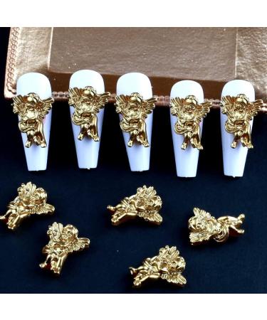 10pcs Baroque Angel Baby Nail Charms - 3D Embossed Cupid Charms for DIY Manicure - Gold Nail Accessories - Buy Online on GoSupps.com