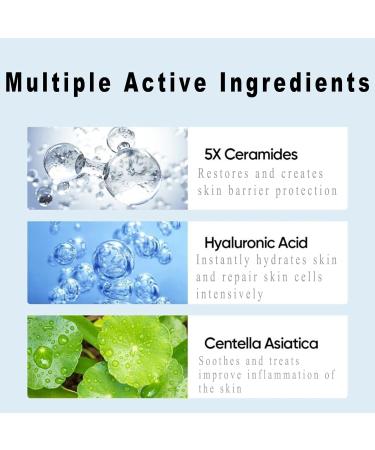 Barrier Repair Cream | Anti-Aging Moisturizer with Hyaluronic Acid & 5x Ceramides | Oil-Free Hydrating Gel for Redness & Acne Relief - Buy Online on GoSupps.com