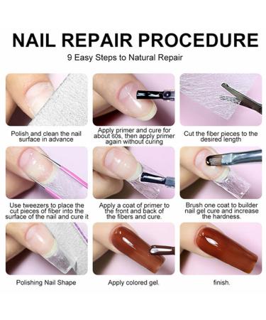 Wcybym 5G Broken Nail Repair Kit with Glue Gel Strengthener Manicure Restoration Kit Split Nail Health Pack Long Lasting Adhesion for Sealing Fragilized Ends - Buy Online on GoSupps.com