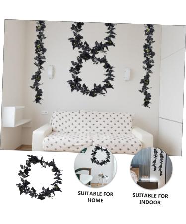 Zerodeko 4 Pcs Black Rose Vine Black Floral Garland Green Home Decor Silk Rose Garland Goblincore Room Decor Artificial Flower Garland Artificial Rattan Silk Flower Household - Buy Online on GoSupps.com