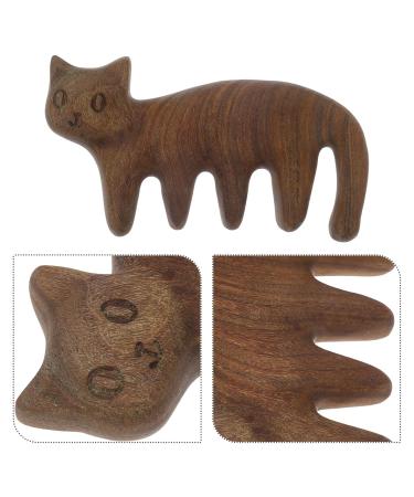 Nolitoy Wooden Scalp Massage Comb - Cat Design Sandalwood Gua Sha Acupuncture Stimulator for Full Body Acupressure - Buy Online on GoSupps.com