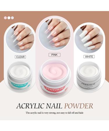 PEACECOLOR 6PC 8G Acrylic Powder Set Clear Pink White Nude Orange Dark Pink Color Collections Professional for Acrylic Nail Extension Carving Nails DIY Nail Art at Home No Lamp Needed XA-46 - Buy Online on GoSupps.com