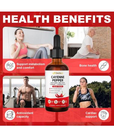 Pure Capsaicin Extract Contains Hawthorn Beetroot Turmeric Vitamins K2 and D3 Ginseng Ceylon Cinnamon - Capsaicin Supplement for Health Benefits - 60ml - Buy Online on GoSupps.com