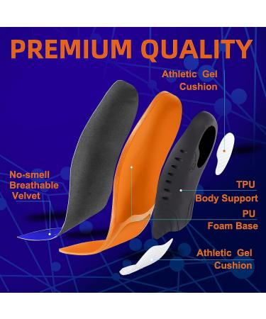 RooRuns Plantar Fasciitis Arch Support Insoles - Large Size Orthotic Shoe Inserts for Running, Athletic Gel Insoles for Flat Feet, Heel Spurs, Arch Pain Relief - Men 11-12.5/Women 12-13.5 - 220 LBS - Buy Online on GoSupps.com