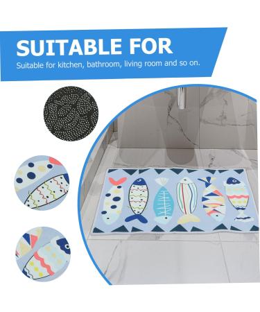 Alipis 2pcs Water-Absorbing Bath Bathmat Fish Bathroom Kitchen Carpet Non-Slip Floor Mat Printing for Xcm As Shownx2pcs mediumx2pcs - Buy Online on GoSupps.com