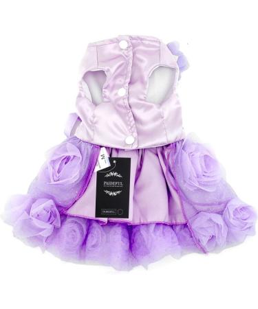 Luxury Summer Dress for Small Dogs & Cats - Paidful Rose Lace Tutu Party Dress for Chihuahua - Purple Bowknot Wedding & Birthday Outfit - Buy Online on GoSupps.com