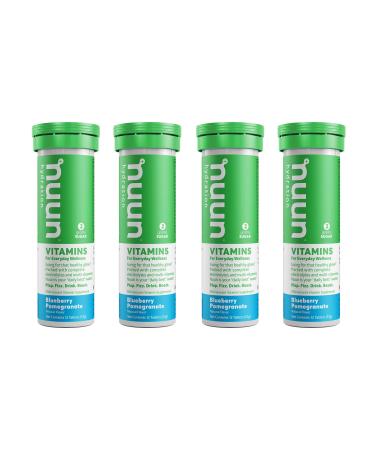 Nuun Vitamins Hydration Electrolytes Tablets Blueberry Pomegranate - 4 x12 Tablets Blueberry Pomegranate 12 Count (Pack of 4)