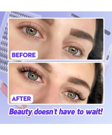 DIY Lash Extension Kit: 156 Pcs Individual Lashes with Strong Hold Bond, Tweezers & Seal - 30D-0.07D 9-16MM Cluster Eyelash Extensions Kit for Home Use - Buy Online on GoSupps.com