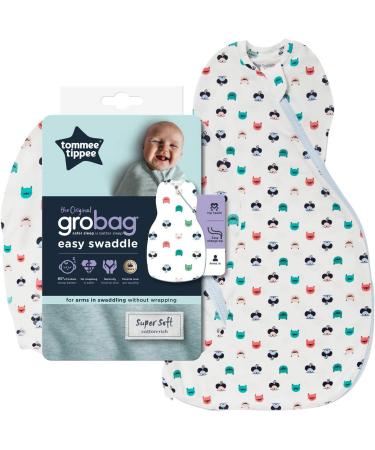 Tommee Tippee Grobag Easy Swaddle Cotton-Rich Sleep Bag 0-3m Cat and Mouse - Buy Online on GoSupps.com