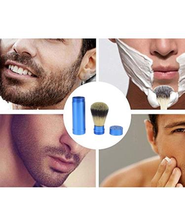 Portable Shaving Brush for Men - Soft Hair Blue Handle Barber Brush for Travel & Facial Shaving - Buy Online on GoSupps.com