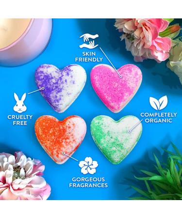 Zimpli Gifts Large Love Heart Bath Bombs Gift Set - Ideal Valentines Day Present for Her - Beauty Spa Fizzers - Buy Online on GoSupps.com