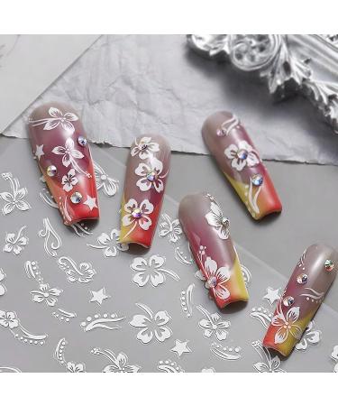 4 Sheets Flowers Nail Stickers Spring Summer 4 Colours Nail Art Decals Self-Adhesive Nail Art Sticker Manicure Tips DIY Nail Art Nail Decorations for Women Girls - Buy Online on GoSupps.com