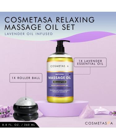 Sensual Lavender Massage Oil with Roller Ball - 100% Natural Spa Blend for Romantic & Calming Massage Therapy - Buy Online on GoSupps.com