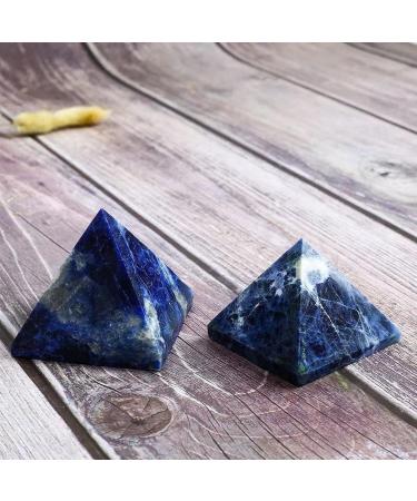 1pc 50mm Natural Polished Blue Sodium Square Pyramid Crystal Reiki for Home Decorate Room Decoration Stone Mineral Specimen - Buy Online on GoSupps.com