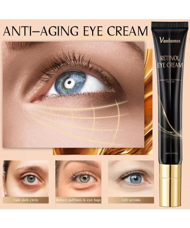 Retinol Eye Cream for Dark Circles and Puffy Eyes - Anti Aging Treatment for Men and Women - 20ml - Buy Online on GoSupps.com