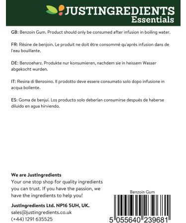 JustIngredients Essential Benzoin Resin 250g - Buy Online on GoSupps.com