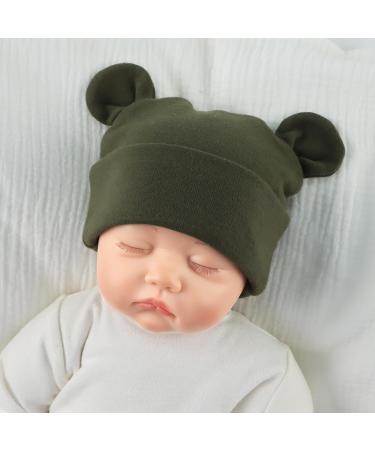 XIAOHAWANG Newborn Hospital Hat Preemie Boys Girls Beanie with Bear Ears | Infant Baby Hats 0-6 Months - Color-D - Buy Online on GoSupps.com
