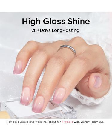 Modelones Jelly Gel Nail Polish 15ML Grey Pink Translucent Sheer Nude Colors Neutral Skin Tone Gel Polish Soak off U V LED Cured at Home Salon DIY French Manicure Nails Art Jelly Grey - Buy Online on GoSupps.com