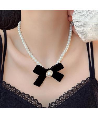 Vsilay Lianxue Elegant Bowknot Pendant Necklace - Long-lasting Imitation Pearls for Fashion Outfits - International Shipping Available - Buy Online on GoSupps.com