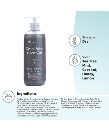 Renpure Detoxifying Charcoal Body Wash - Deep Cleanse & Clarifying 19 fl oz - Buy Online on GoSupps.com