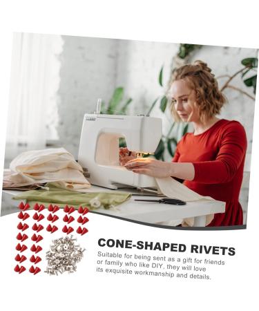 Abaodam 100 Sets Point Rivets Leather Phone Case Punk Accessories Diy Rivets Rivet Studs Backpack Red 1X0.7X0.7CM - Buy Online on GoSupps.com