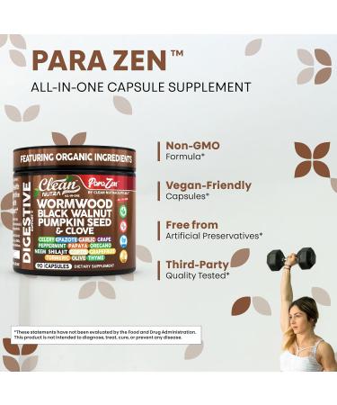 Clean Nutra Wormwood Black Walnut Pumpkin Seed Clove Oil Celery Garlic Grape Papaya Neem Diatomaceous Earth Womens Probiotic Gut Health Cleanse Detox Oregano Olive Turmeric Supplement Vegan Capsules - Buy Online on GoSupps.com