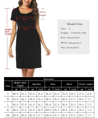Irdcomps Women's Maternity Nursing Nightgown - Short Sleeve Labour Loungewear for Hospital | Button Down Breastfeeding & Pregnancy Nightdress - Grey, Size S - Buy Online on GoSupps.com