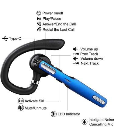 COMEXION Bluetooth Headset V5.0 - Hands-Free Earpiece with Noise Canceling Mic - Buy Online on GoSupps.com