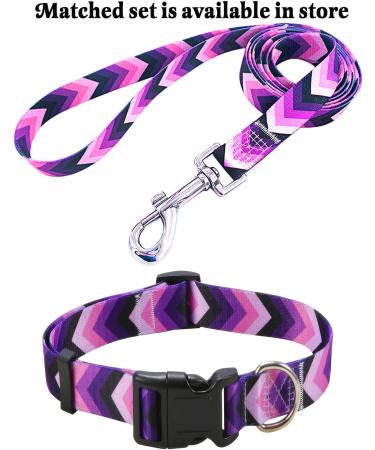 Mihqy Adjustable Dog Collar - Soft & Comfortable Bohemian Floral Design for Small to Large Dogs | Purple Pfei L (Neck 38-63 cm) - Buy Online on GoSupps.com