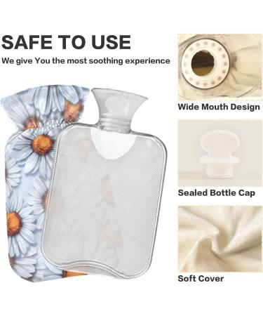 NAANLE Vintage Chrysanthemums Hot Water Bottle 1L - Transparent Heating Bag for Menstrual Cramps Pain Relief & Heat Therapy - Buy Online on GoSupps.com