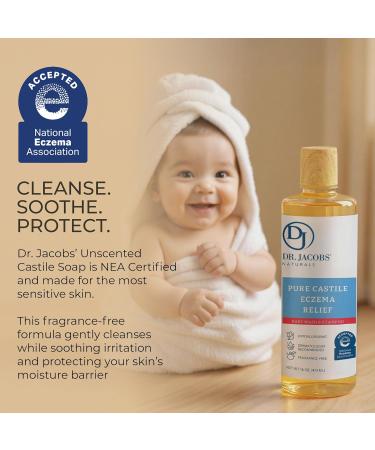 Dr. Jacobs Pure Castile Baby Wash - Effective Body Wash to Relieve Baby Eczema - Gentle Shampoo and Unscented Soap for Sensitive Skin, and Hypoallergenic - 16 oz Baby 16.00 Fl Oz (1 Bottle) - Buy Online on GoSupps.com