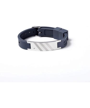 3031 Energy Bracelet - Positive Ion Power Band with Swarovski Crystal | Dark Gray 3 Stripes Trinitix Design | Energizing Magnetic Wristband for Wellness (15-23 cm) - Buy Online on GoSupps.com