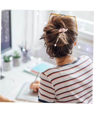 Didiseaon Hairpin Vintage Hair Stick Wedding Hair Accessories for Women Hair Bun Holder Classic Hair Japanese Hair Accessories Chopsticks for Hair Bridal Hair Clip Wooden Flowers Pink Pearl - Buy Online on GoSupps.com