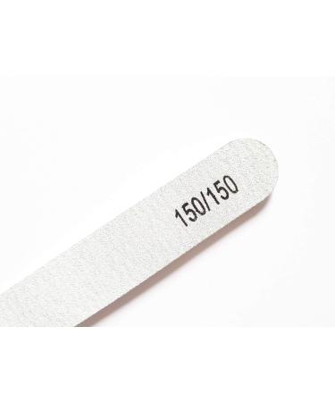 8X Nail Files Zebra Shape Straight Chose GRIT Double Sided Emery Board (GRIT 150/150)