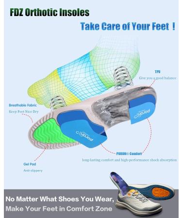 FDZ PORON Cushion Insoles for Plantar Fasciitis - Shock Absorbing Orthotic Inserts for Men & Women Flat Feet Relief Heavy Duty Work Boot Support (L - Buy Online on GoSupps.com