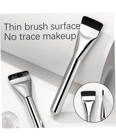 Flat Makeup Brush Flat Foundation Brush 5.4'' Flat Makeup Brush Thin Blade Liquid Foundation Brush Soft Bristles Contour Brush Concealer Brush For Streak-Free Coverage Natural Finish - Buy Online on GoSupps.com
