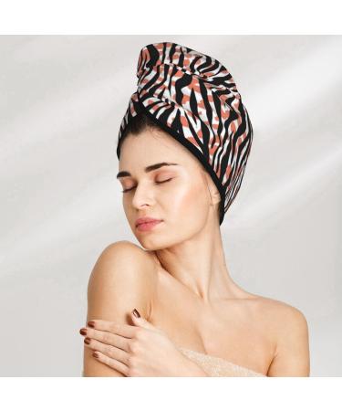 Zebra & Leopard Print Microfiber Hair Towel | Soft Super Absorbent Coral Velvet Wrap for Long Curly & Thick Hair - Buy Online on GoSupps.com