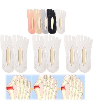 LSNTUU Orthoes Bunion Relief Socks for Women Orthopedic Toe Compression Sock Orthopedic Bunion Corrector Socks (white 3pair)