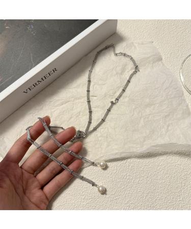 Oralgo Vintage Double-Layer Necklace with Imitation Pearl Fringes - Trendy & Elegant Fashion Accessory - Buy Online on GoSupps.com