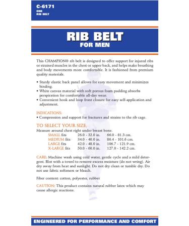 Buy CHAMPION Rib Belt for Men | Chest Support Elastic | White Small - International Shipping Available - Buy Online on GoSupps.com
