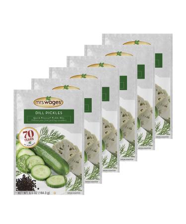 Mrs. Wages Quick Process Dill Pickle Mix for Fresh Pickling Cucumbers, 6.5 Oz (Pack of 6) Dill 6.5 Ounce (Pack of 6)