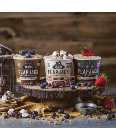 Kodiak Cakes Protein Pancake Power Cup Variety Pack - Buttermilk, Maple Chocolate Chip, S'mores - 12 Pack - Buy Online on GoSupps.com